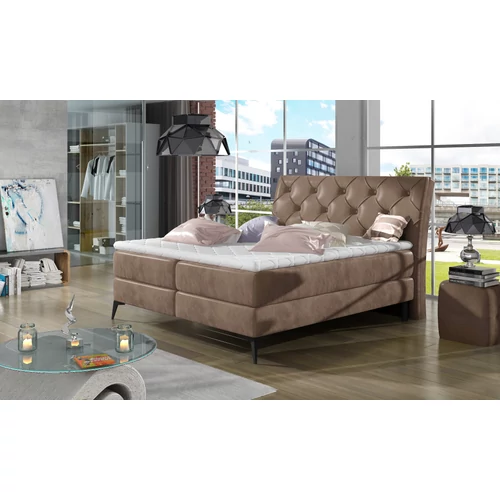 Laosz 160x200 boxspring ágy  világosbarna