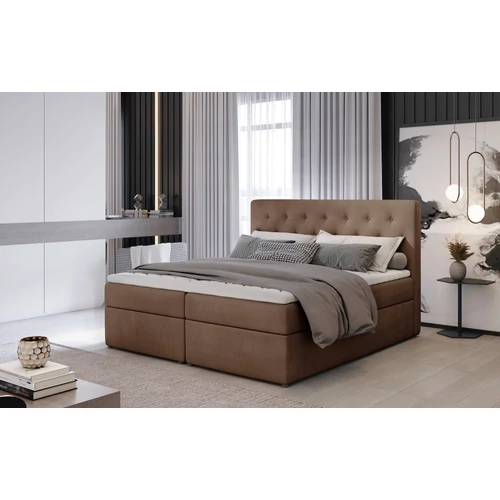 Loree 140x200 boxspring ágy  világosbarna