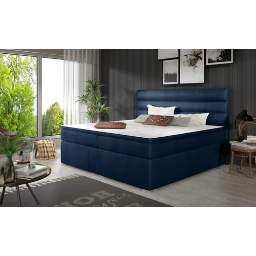 Puha 140x200 boxspring ágy  kék