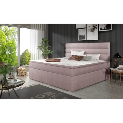 Puha 160x200 boxspring ágy  rózsaszín