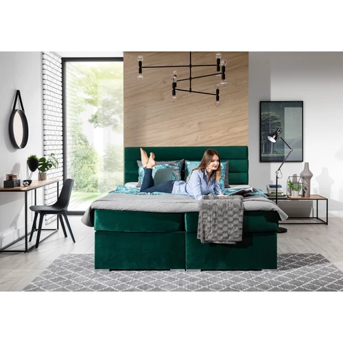 Puha 160x200 boxspring ágy  zöld