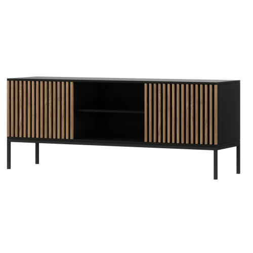 Meorati 150 médiaszekrény fekete, artisan oak tv szekrény, fekete
