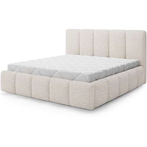 Edvige kárpitozott ágy fakerettel, standard emelős ágyneműtartóval 140x200