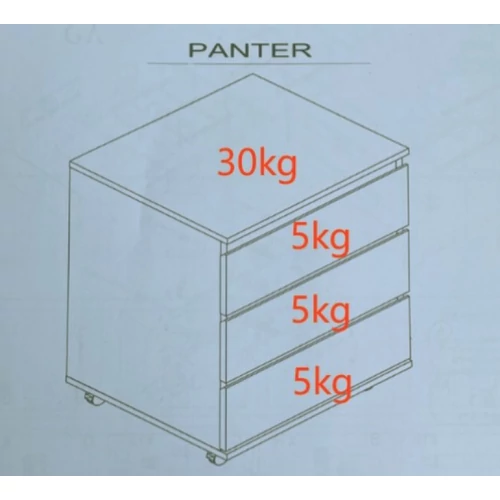 Stílusos panter komód fehér