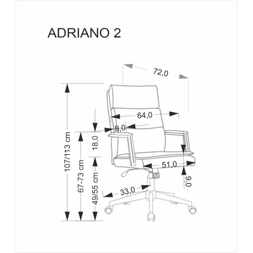 Adriano 2 forgószék – világosszürke - 4. kép