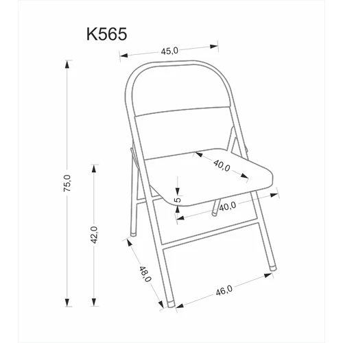 K565 összecsukható szék – szürke - 4. kép
