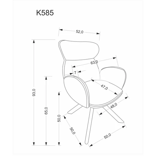 K585 forgatható szék – bézs / dió - 3. kép