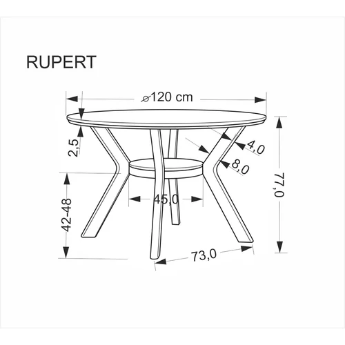 Rupert kerek étkezőasztal – dió - 4. kép