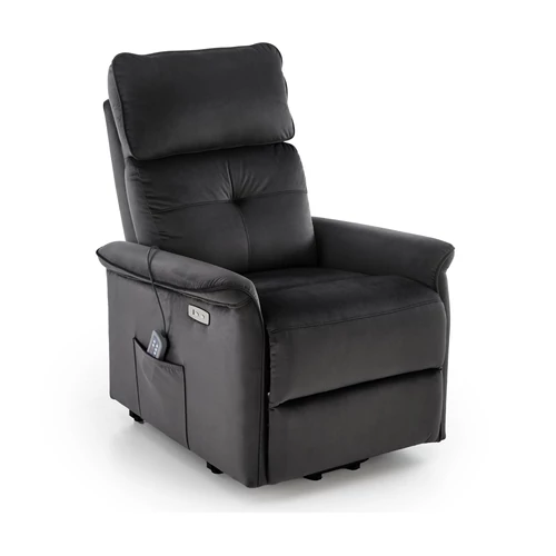 Semir 2 elektromosan dönthető masszázs pihenőfotel kiszállást segítő funkcióval – fekete - 4. kép