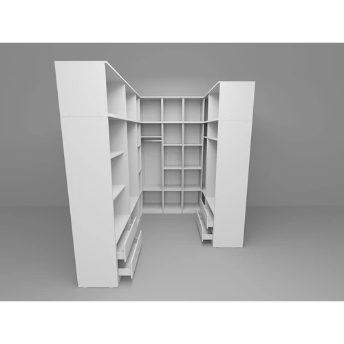 Gardrób U fehér 251,2/216,8/172 cm - C42