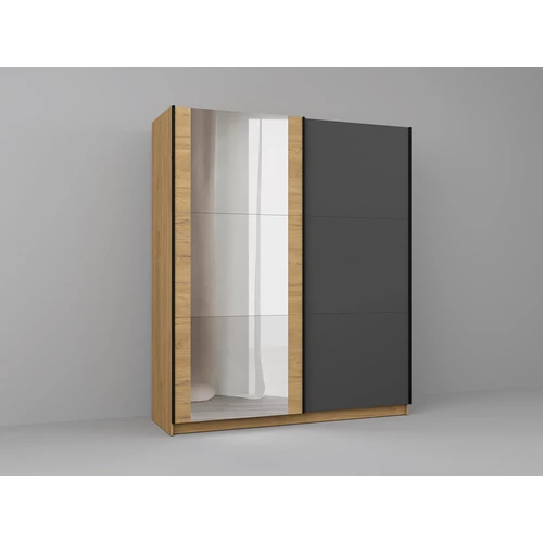 Szekrény tükörrel Hickory/antracitszürke - Olymp