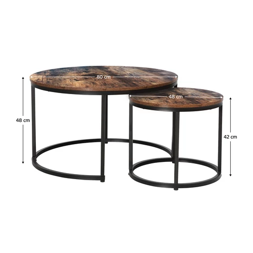 Modern design  dió és fekete színkombináció.  CIRKO dió/fekete dohányzóasztal szett