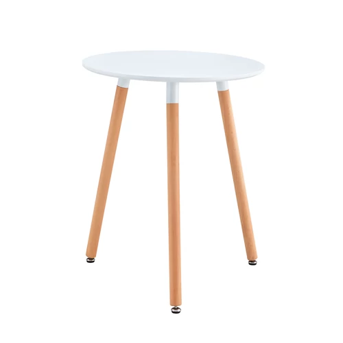 Étkezőasztal, fehér/bükk, átmérő 60 cm, ELCAN NEW TYP 1