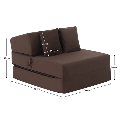 Összecsukható matrac/fotel  2v1  barna Taupe  PELOS