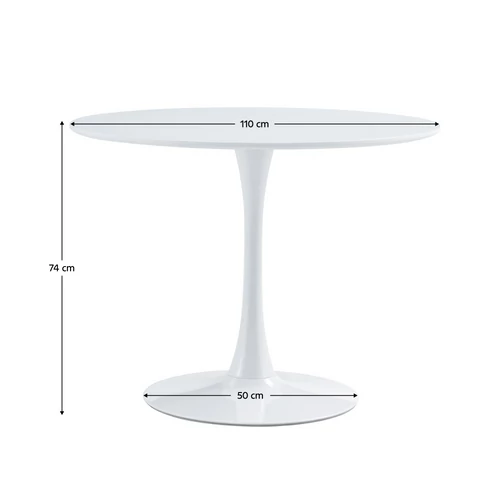 Matt fehér színben  110 cm átmérőjű