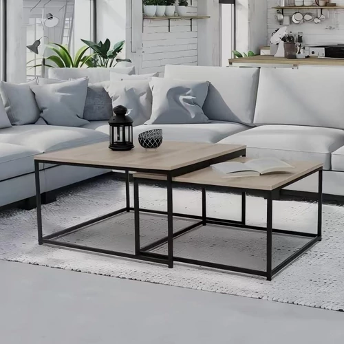 Modern design sonoma tölgy.  Stílusos dohányzóasztal szett