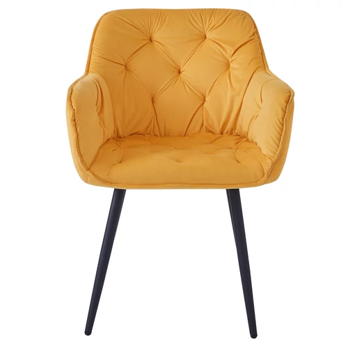 Elegáns dizájnú  sárga velvet fotel