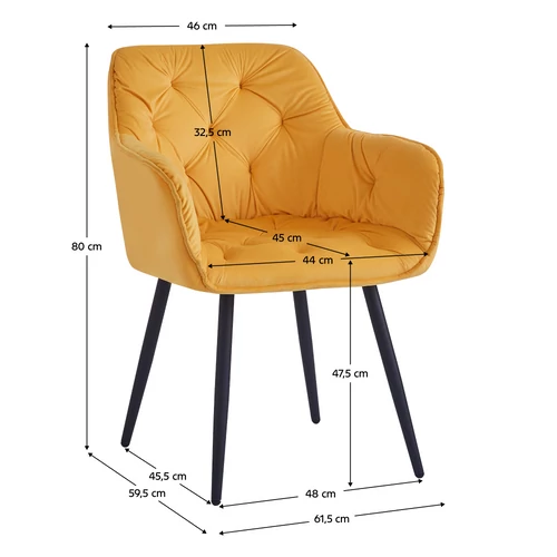 Modern design  Fedris New sárga fotel