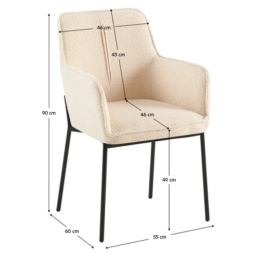 REMOND bézses-fekete design fotel