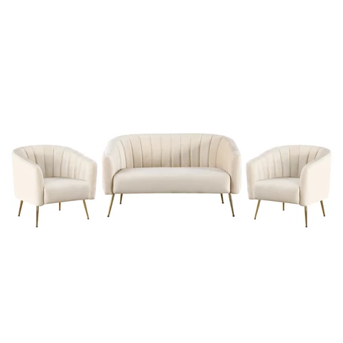 Bézs velvet design fotel
