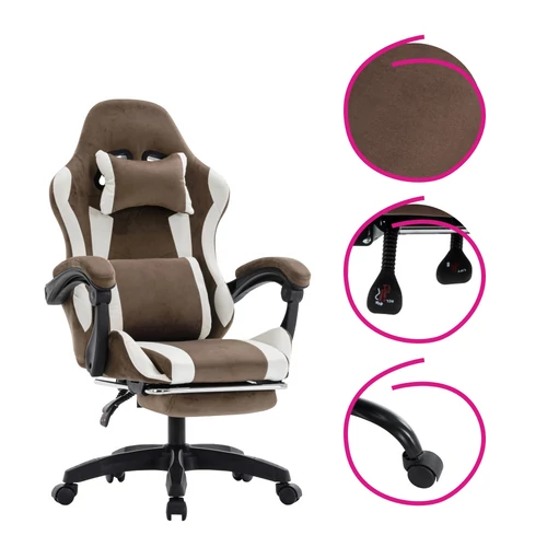 Gamer szék barna fehér