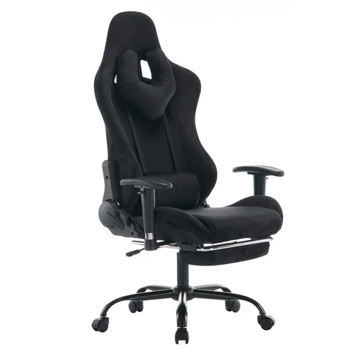 Irodai/gamer szék, fekete Velvet szövet, SALOP