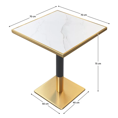 Modern design 70x70 cm méretben.  PRESTON étkezőasztal fekete színben