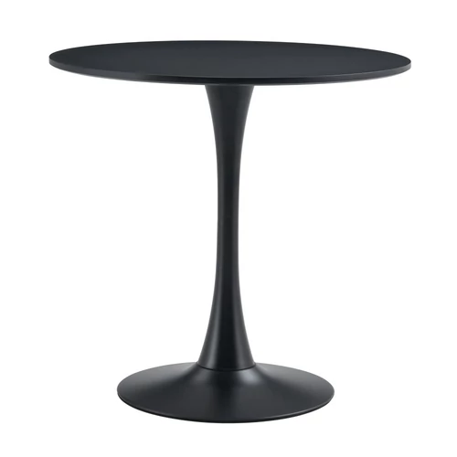 Étkezőasztal, fekete, átmérő 80 cm, REVENTON NEW