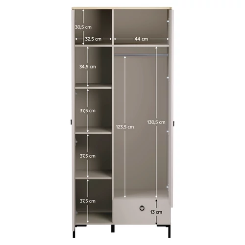 Elegáns taupe/silverjack tölgy felület