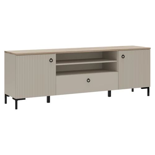 TV-állvány, szürkésbarna Taupe/silverjack tölgy, DOMCA 2D1S