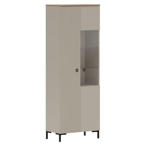 Vitrin, szürkésbarna Taupe/silverjack tölgy, DOMCA 1D1W