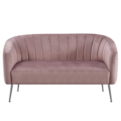 Rózsafényű velvet design kétszemélyes kanapé