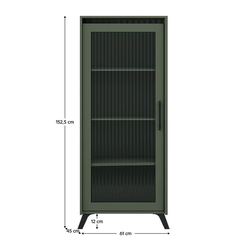 LONGY REG1W vitrin  smoke zöld/fekete színben
