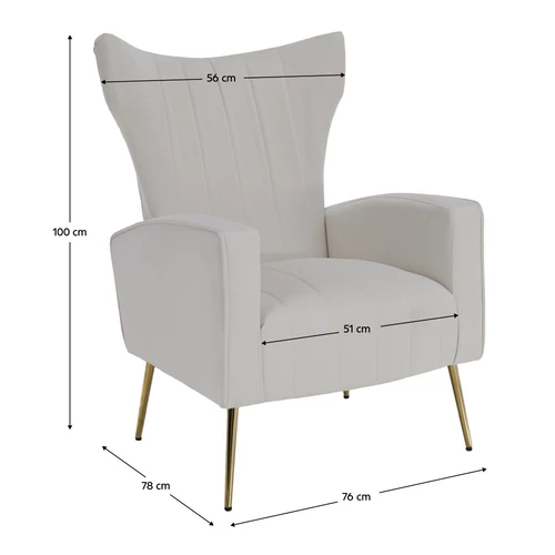 Relaxfotel  bézs Velvet szövet  BARET