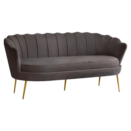 Luxus kanapé, 3 személyes, szürkésbarna Velvet szövet/arany, Art-deco, NOBLEO TYP 2