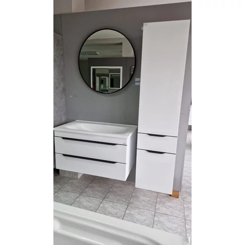 Elegáns fekete kerettel ellátott kerek tükör