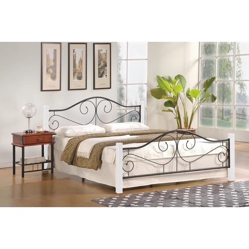 Violetta 160 cm fehér/fekete ágy ráccal