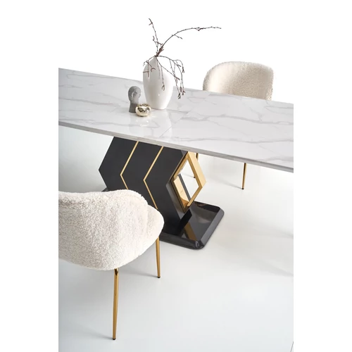 Elegáns asztal fekete/arany lábakkal