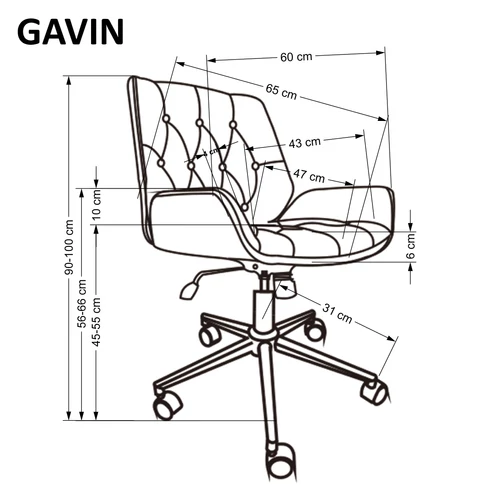 Modern design Gavin szék fekete kivitelben