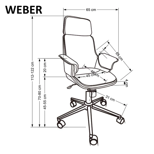 Stílusos Weber szék dió/fekete kombináció