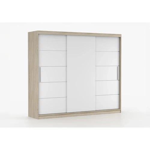 Alba II Gardrób 250 cm | Sonoma Tölgyfa | Fehér | Világítás nélkül