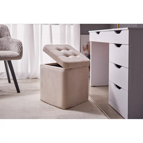 TABURET puff bézs Kerek - 4. kép