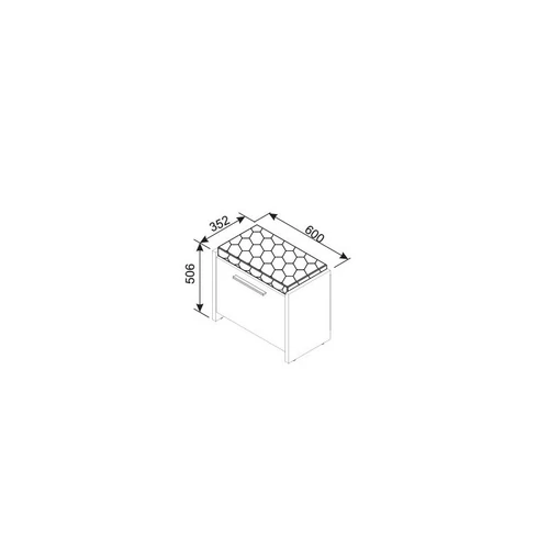 SOLARIS mini komód 60 cm világos tölgy-grafit - 3. kép