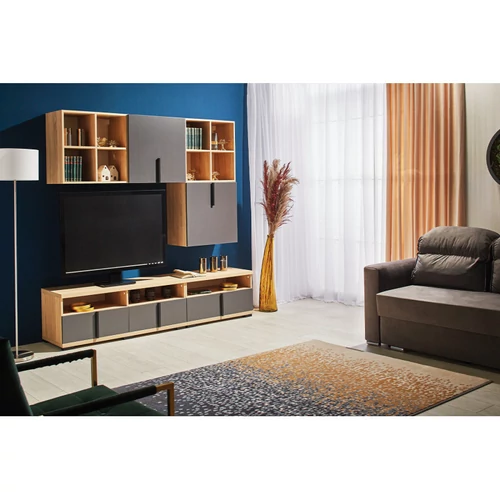 DUET függesztett polcos szekrény bükk-szürke - 2. kép