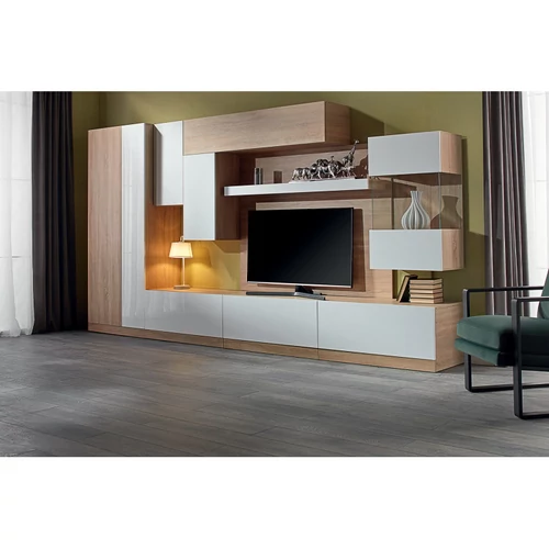 PALERMO függesztett vitrines szekrény 60 cm tölgy-fehér - 3. kép