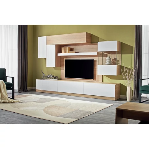 PALERMO függesztett vitrines szekrény 60 cm tölgy-fehér - 4. kép