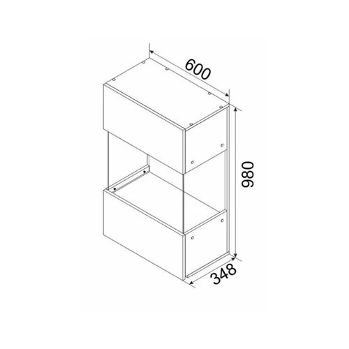 PALERMO függesztett vitrines szekrény 60 cm tölgy-fehér - 5. kép