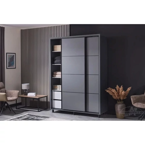 Tolóajtós gardróbszekrény CRISTAL 1.8 m Bútorlap fehér - 38. kép