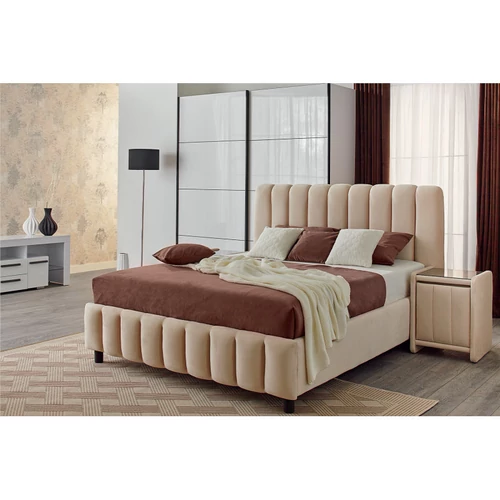 FANCY franciaágy ágyráccsal 140x200 szürke - 4. kép