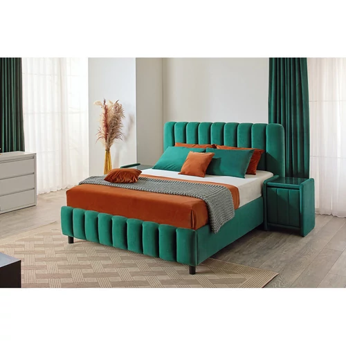 FANCY franciaágy ágyráccsal 180x200 szürke - 5. kép